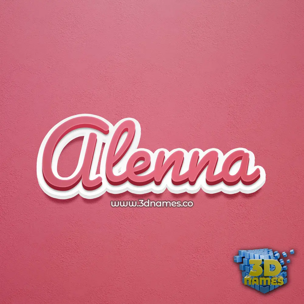 alenna in Red Scribble style - 3D name wallpaper