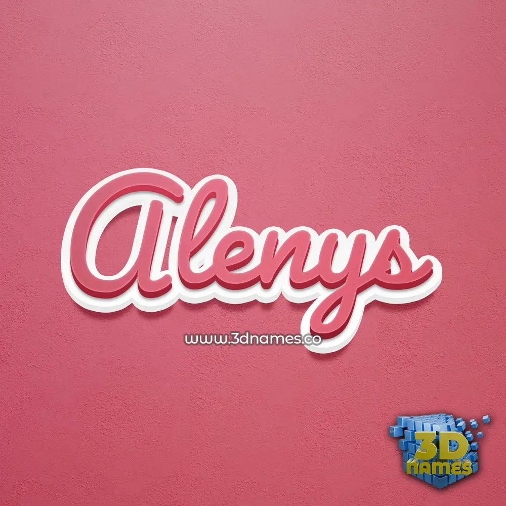 alenys in Red Scribble style - 3D name wallpaper