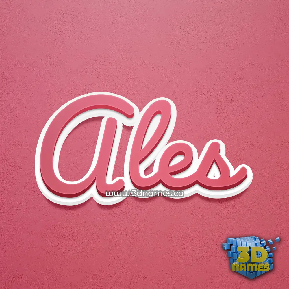 ales in Red Scribble style - 3D name wallpaper
