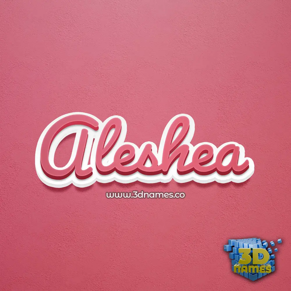 aleshea in Red Scribble style - 3D name wallpaper