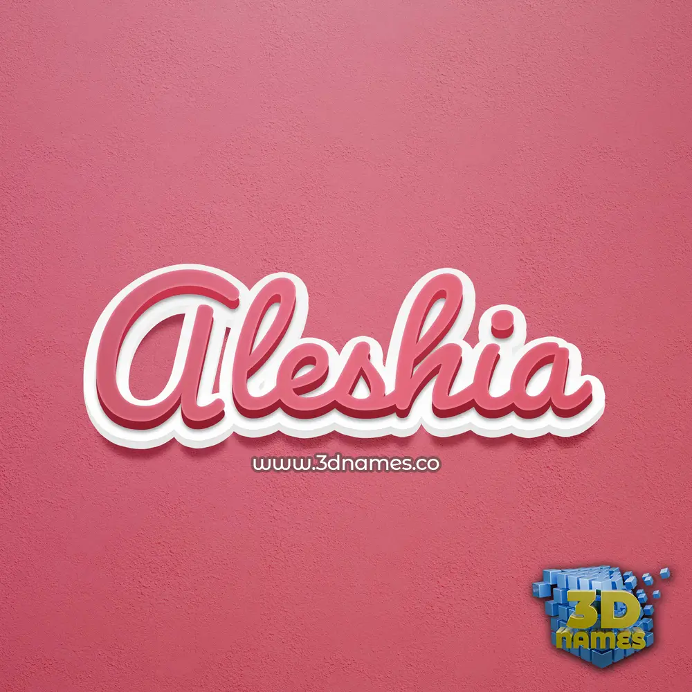 aleshia in Red Scribble style - 3D name wallpaper