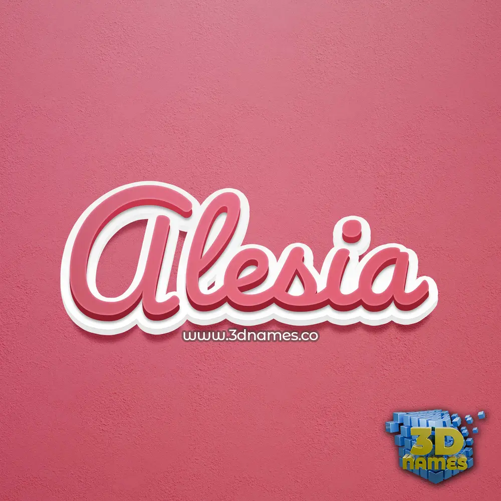 alesia in Red Scribble style - 3D name wallpaper