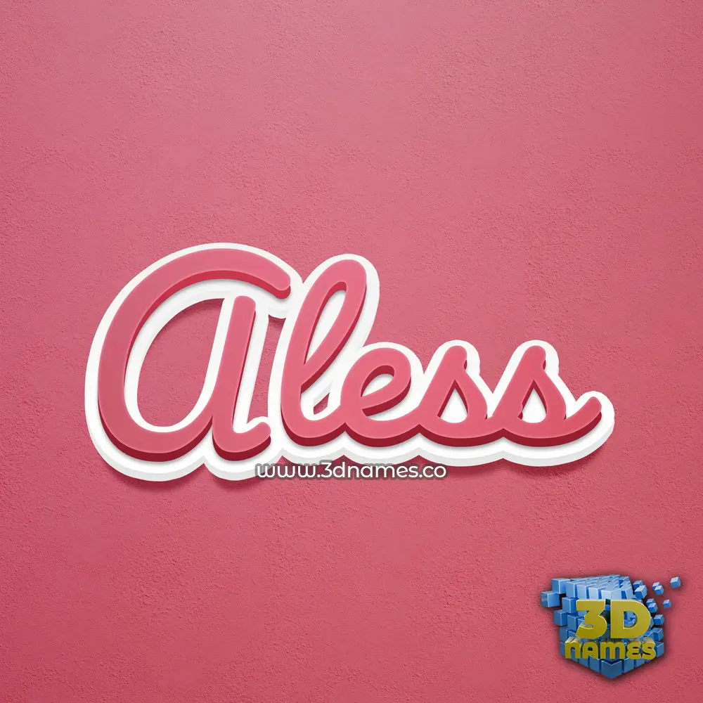 aless in Red Scribble style - 3D name wallpaper