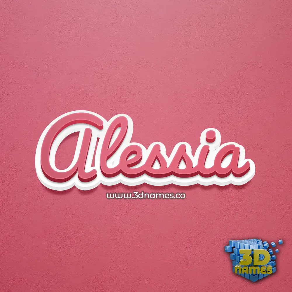 alessia in Red Scribble style - 3D name wallpaper