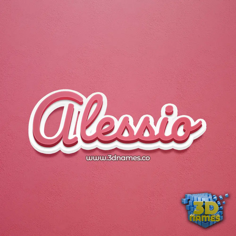 alessio in Red Scribble style - 3D name wallpaper