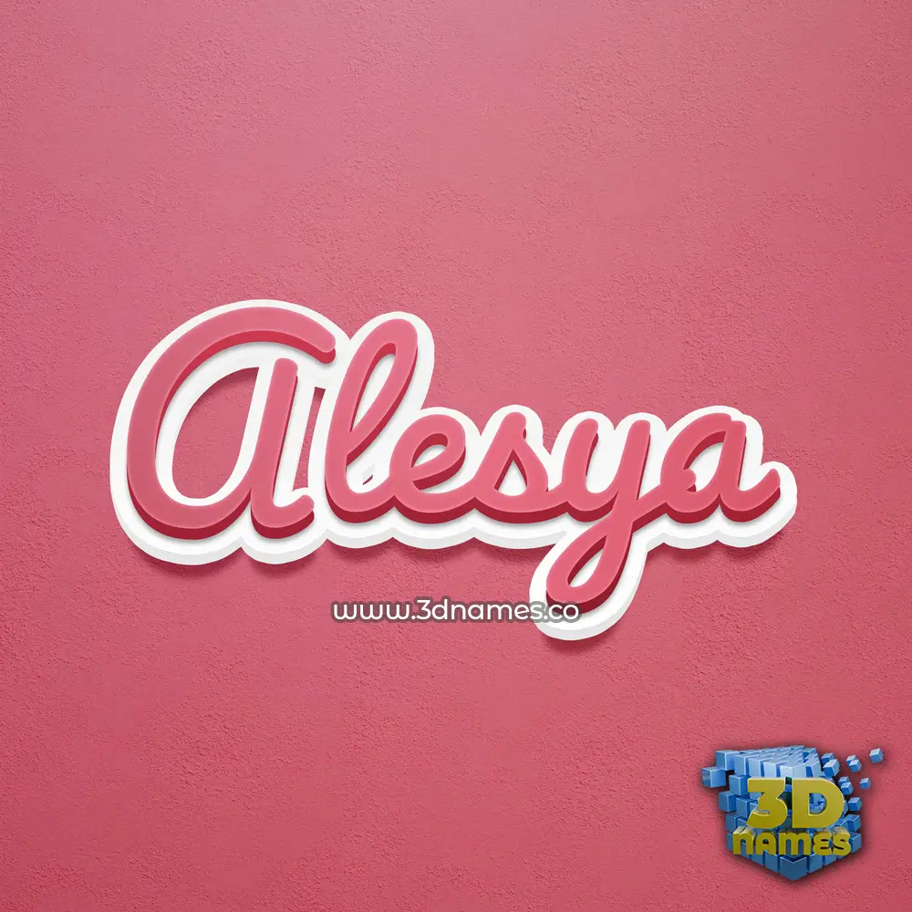 alesya in Red Scribble style - 3D name wallpaper