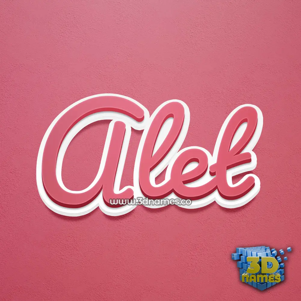 alet in Red Scribble style - 3D name wallpaper