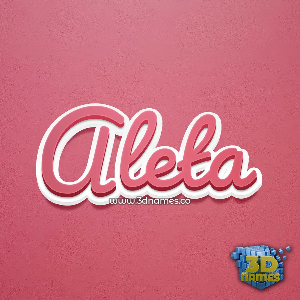 aleta in Red Scribble style - 3D name wallpaper