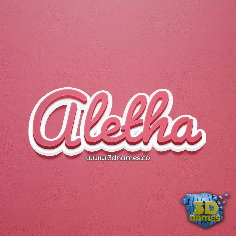 aletha in Red Scribble style - 3D name wallpaper