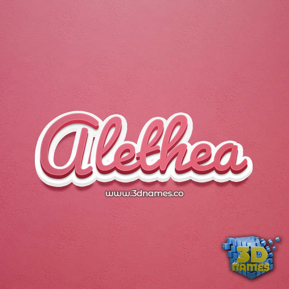 alethea in Red Scribble style - 3D name wallpaper