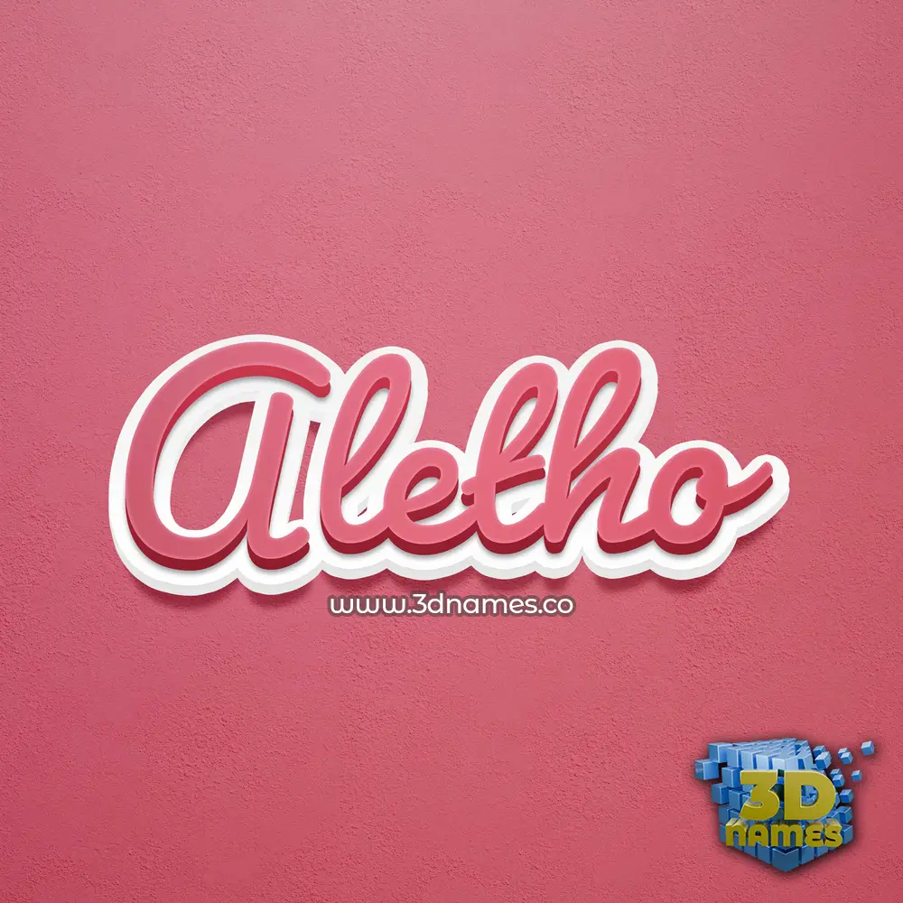 aletho in Red Scribble style - 3D name wallpaper
