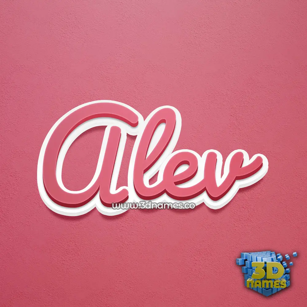 alev in Red Scribble style - 3D name wallpaper