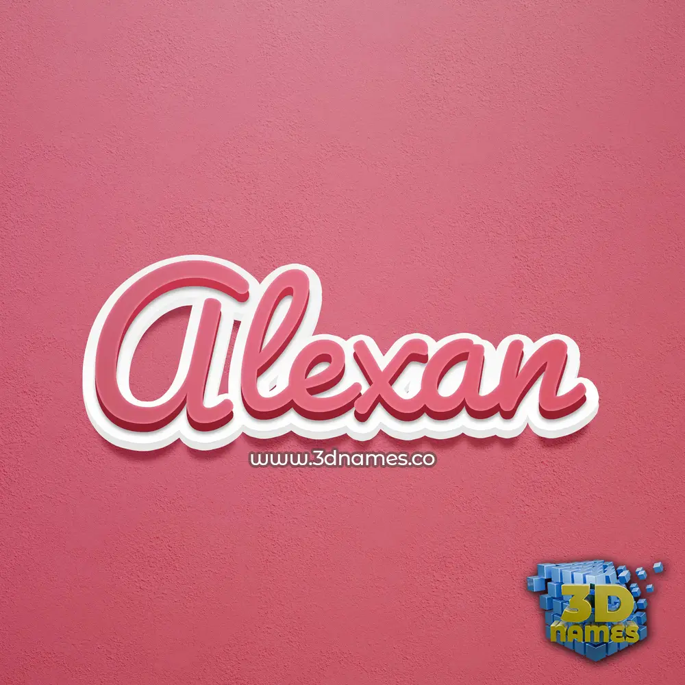 alexan in Red Scribble style - 3D name wallpaper