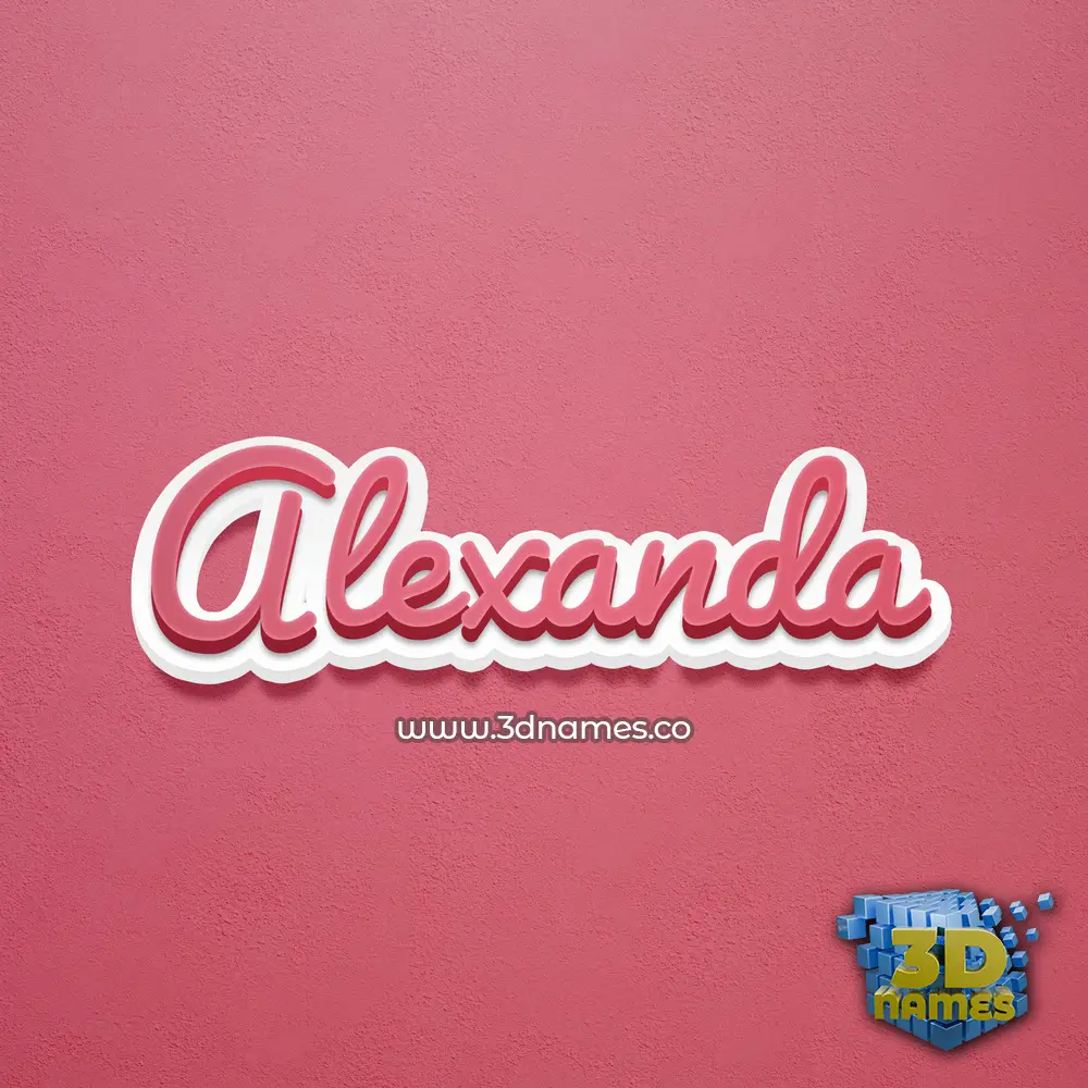 alexanda in Red Scribble style - 3D name wallpaper