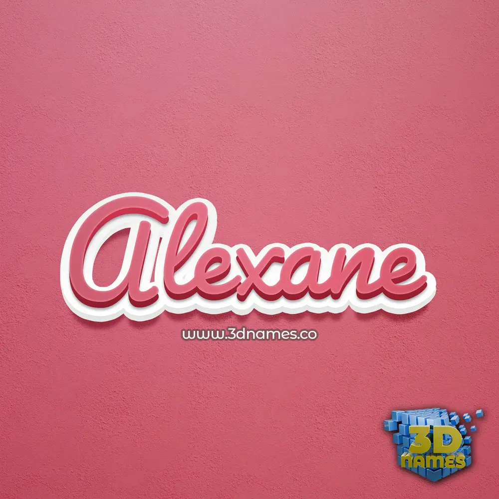 alexane in Red Scribble style - 3D name wallpaper