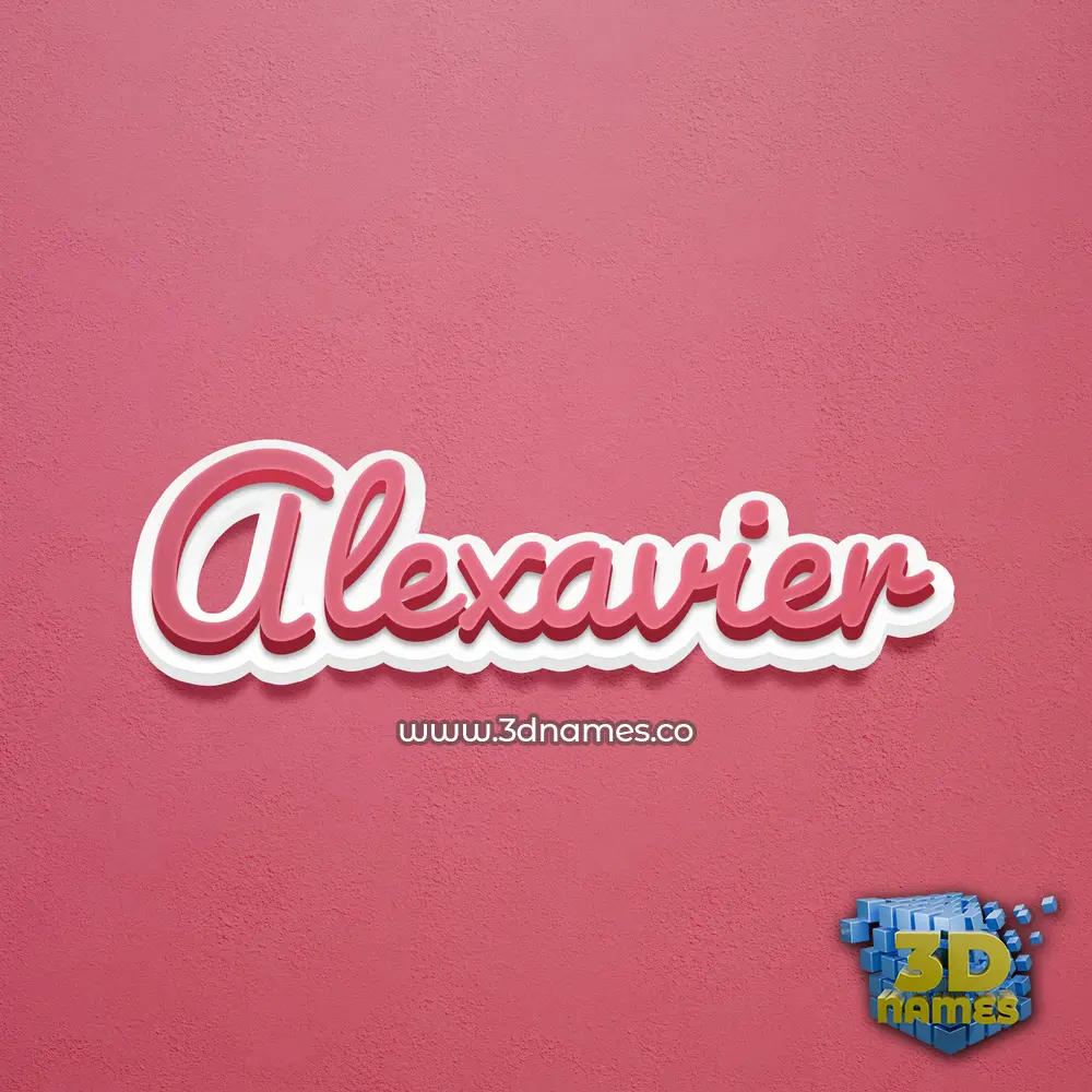 alexavier in Red Scribble style - 3D name wallpaper