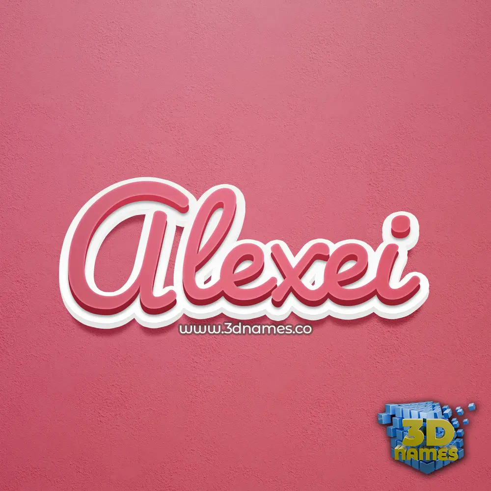 alexei in Red Scribble style - 3D name wallpaper