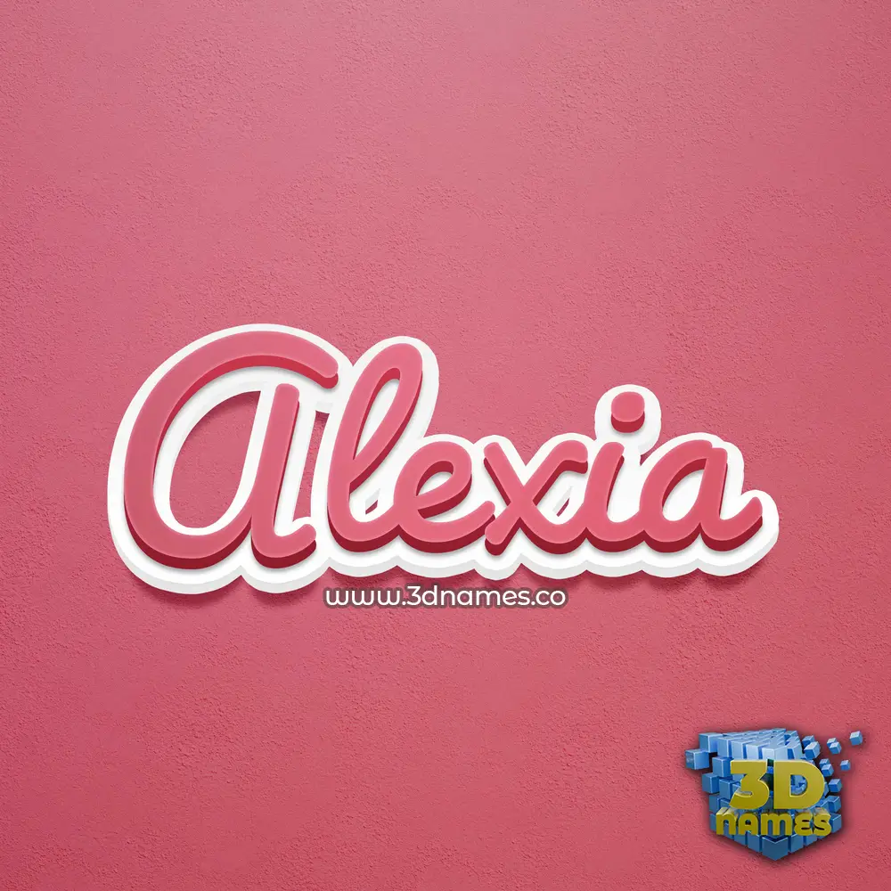 alexia in Red Scribble style - 3D name wallpaper