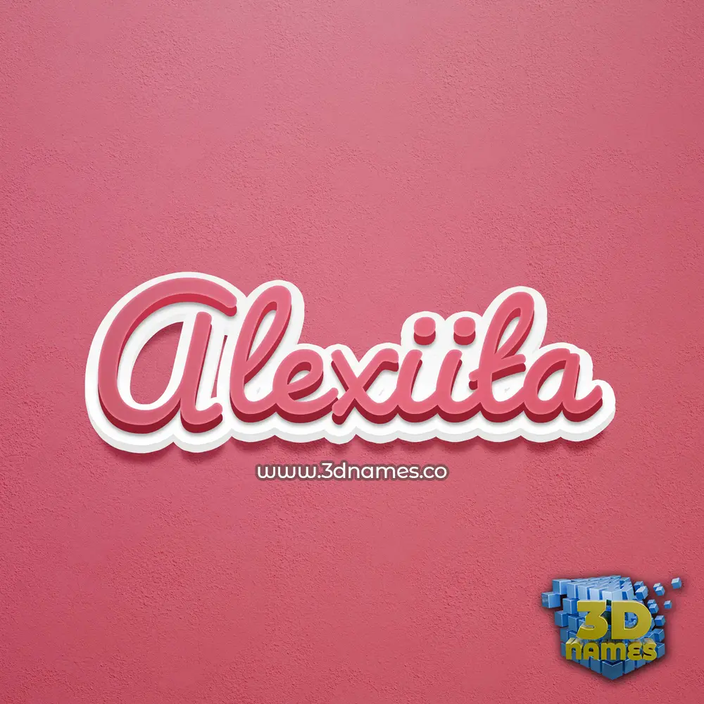 alexiita in Red Scribble style - 3D name wallpaper