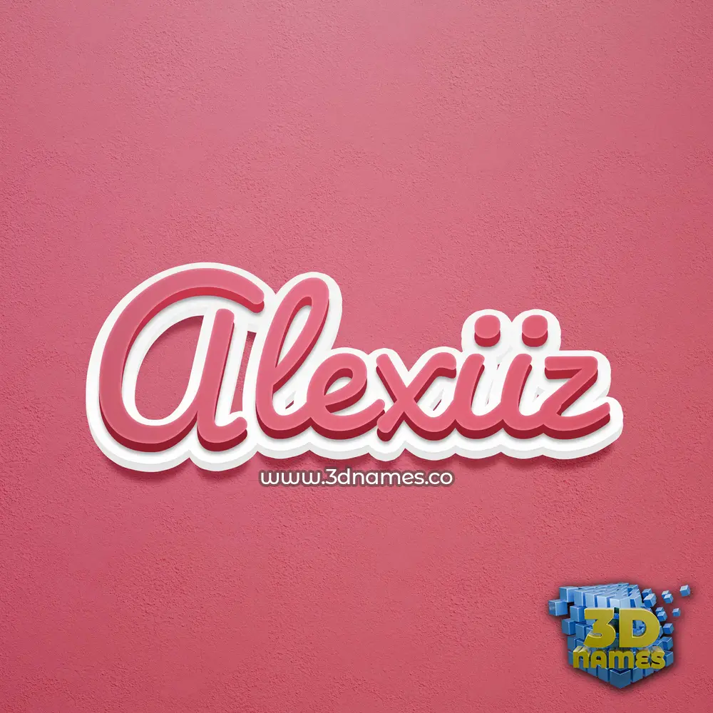 alexiiz in Red Scribble style - 3D name wallpaper