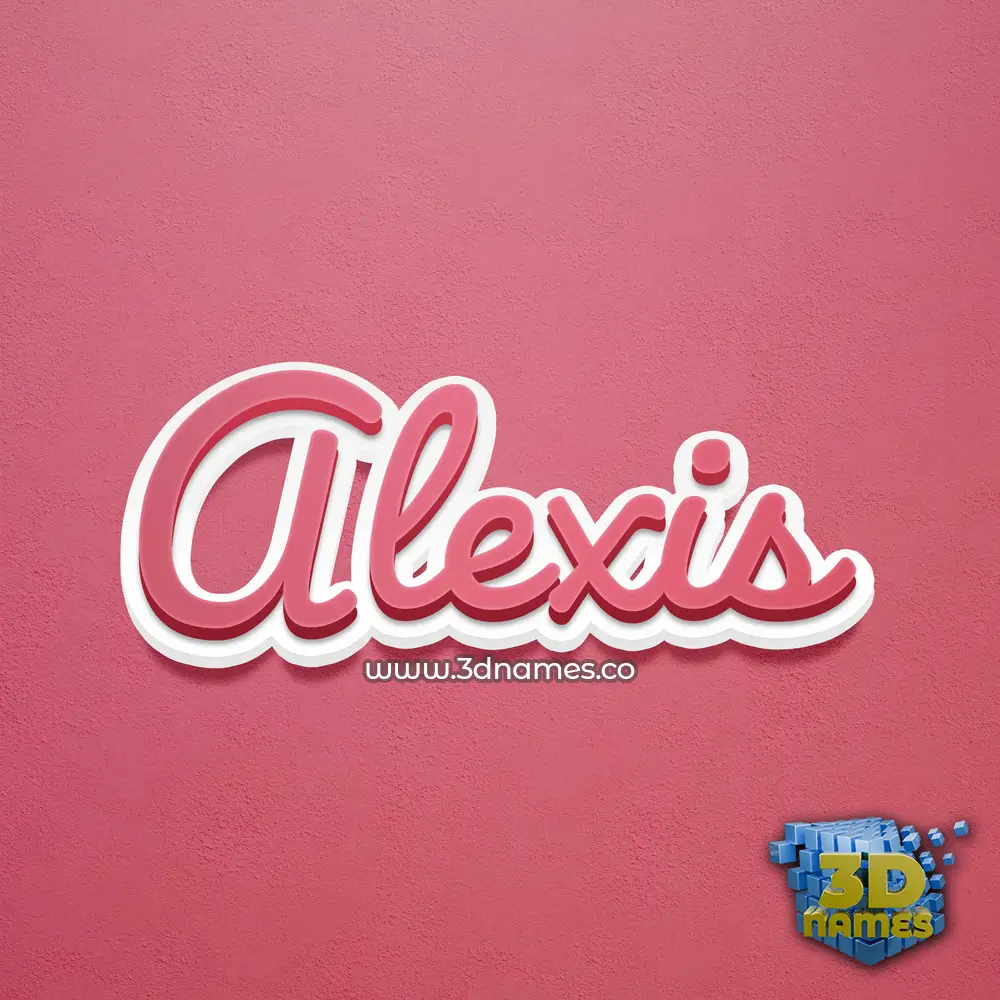 alexis in Red Scribble style - 3D name wallpaper