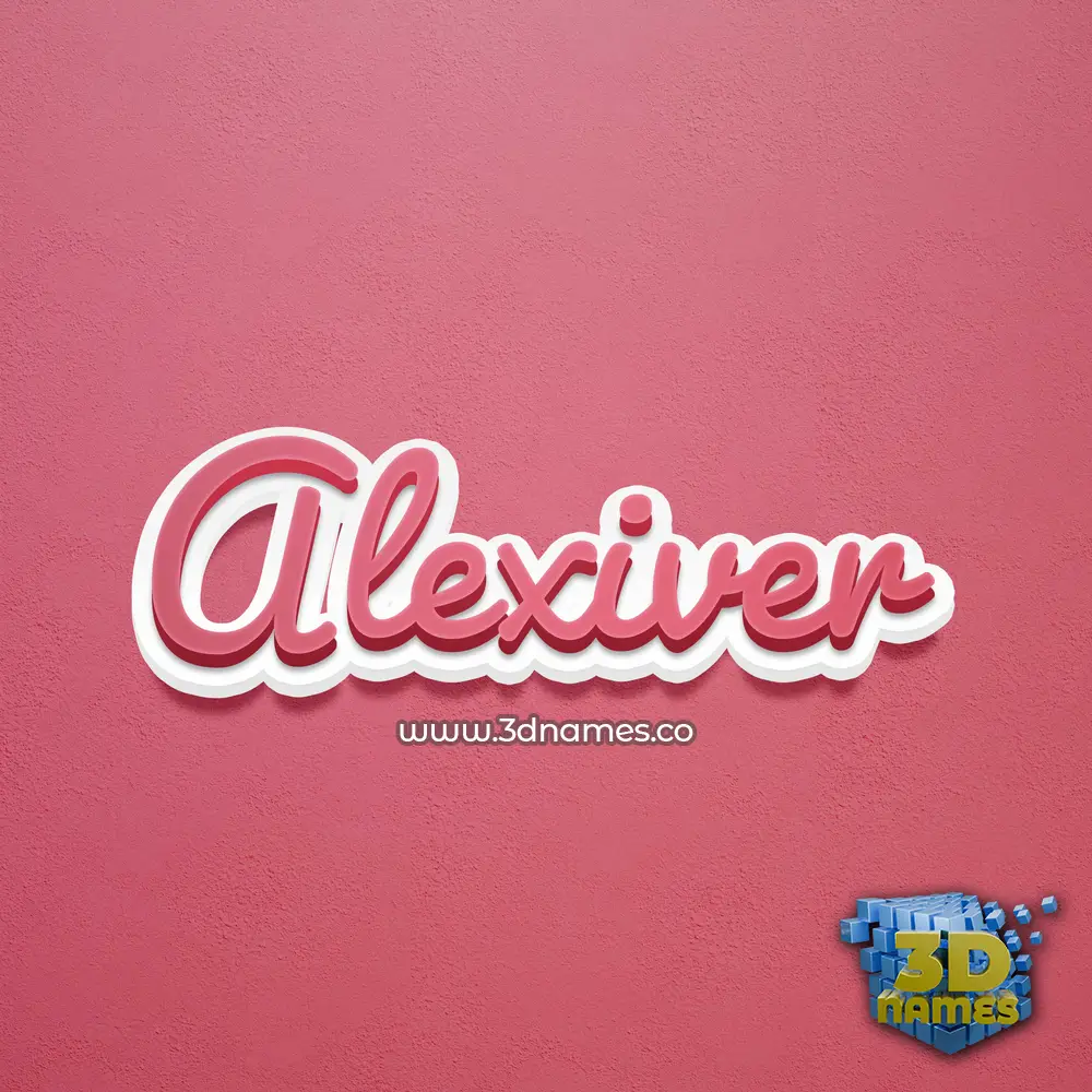 alexiver in Red Scribble style - 3D name wallpaper