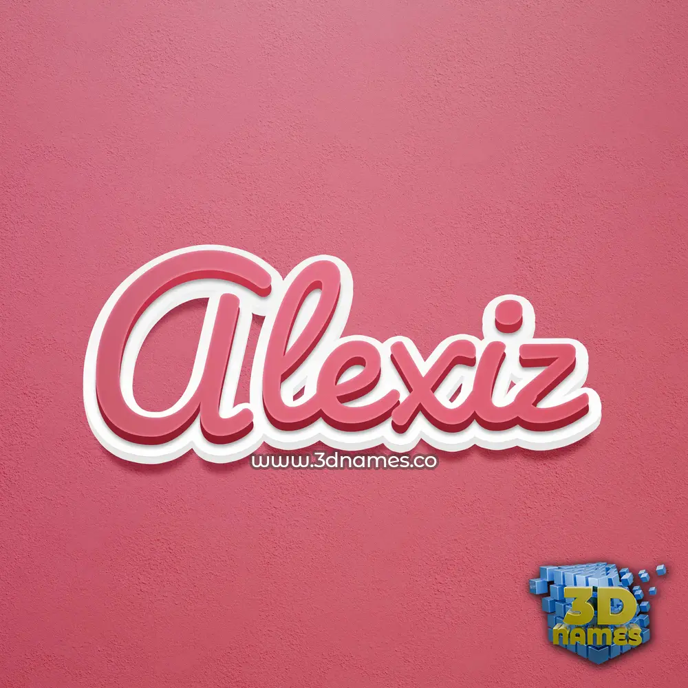 alexiz in Red Scribble style - 3D name wallpaper
