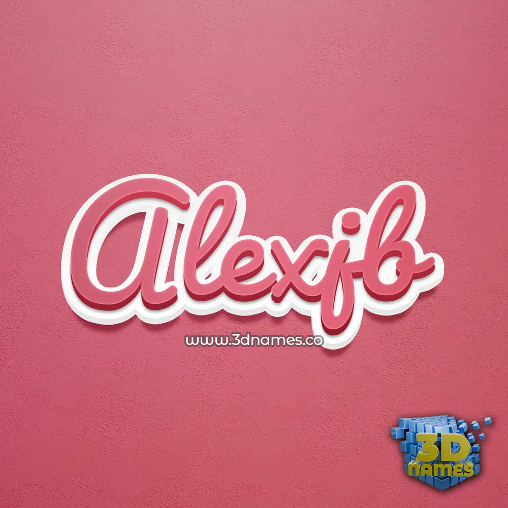 alexjb in Red Scribble style - 3D name wallpaper
