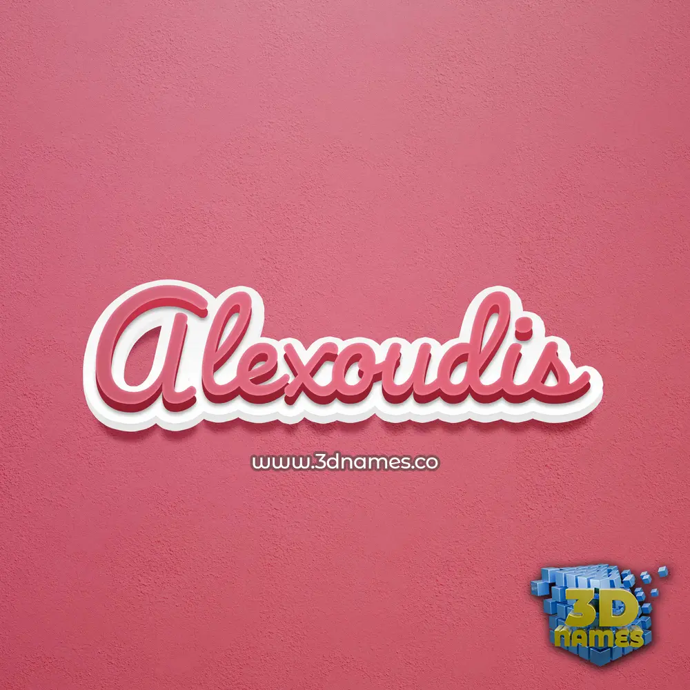 alexoudis in Red Scribble style - 3D name wallpaper