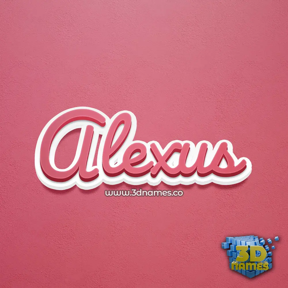 alexus in Red Scribble style - 3D name wallpaper