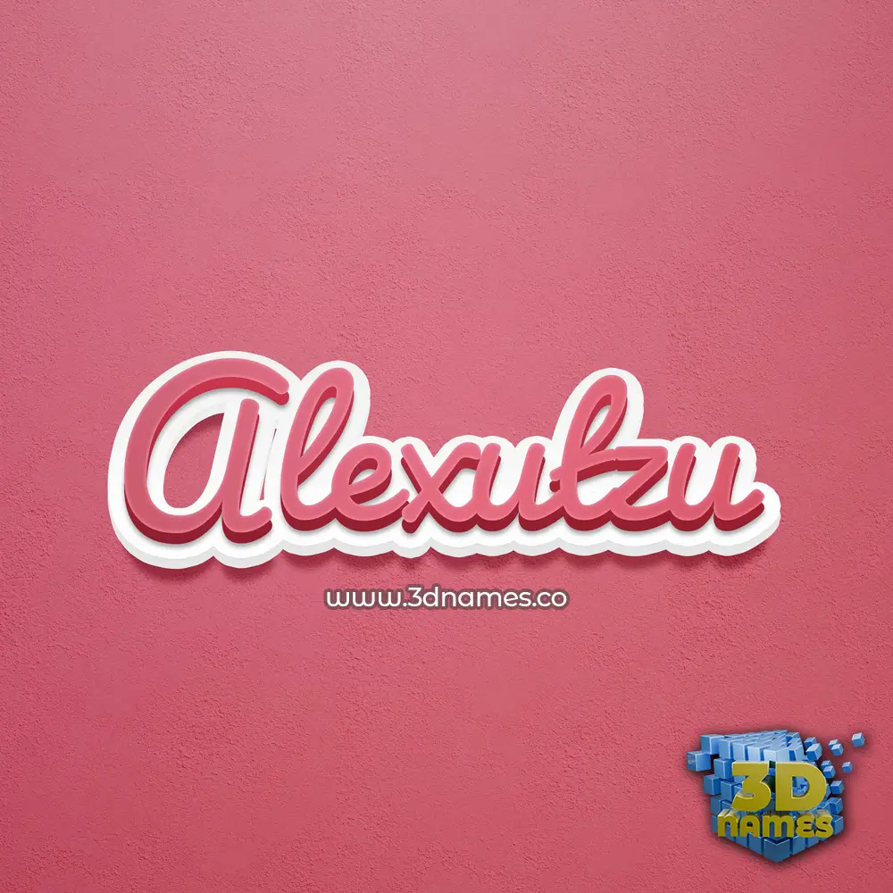 alexutzu in Red Scribble style - 3D name wallpaper