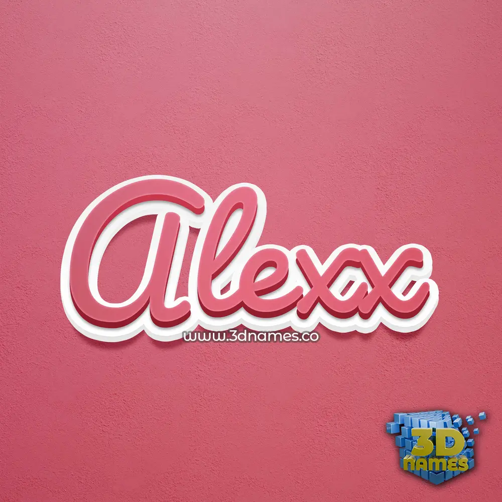 alexx in Red Scribble style - 3D name wallpaper
