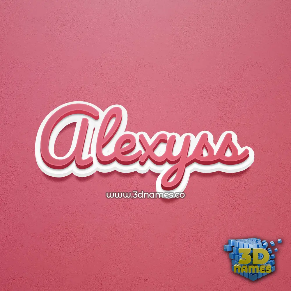 alexyss in Red Scribble style - 3D name wallpaper