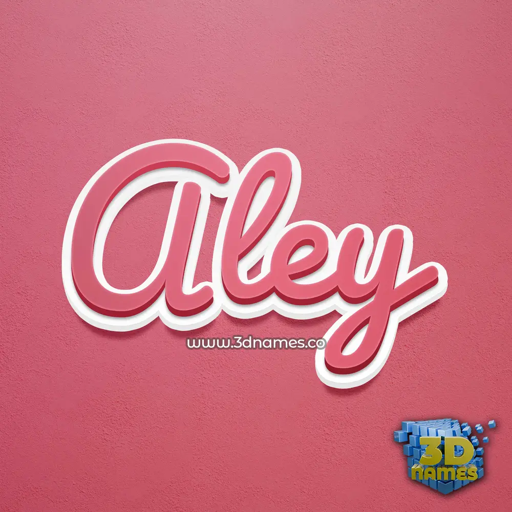 aley in Red Scribble style - 3D name wallpaper