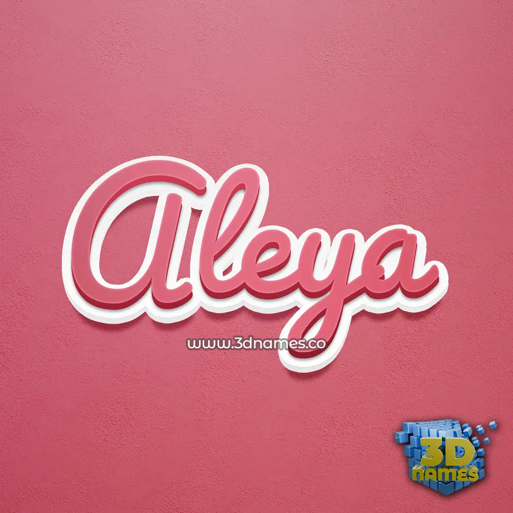 aleya in Red Scribble style - 3D name wallpaper