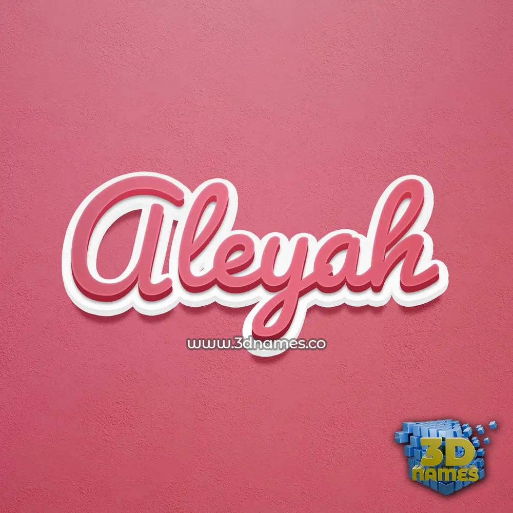 aleyah in Red Scribble style - 3D name wallpaper