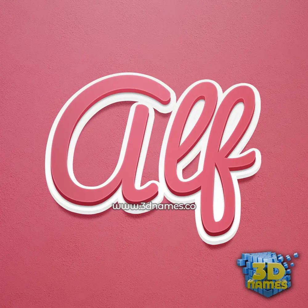alf in Red Scribble style - 3D name wallpaper