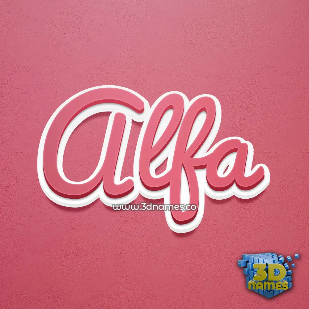 alfa in Red Scribble style - 3D name wallpaper