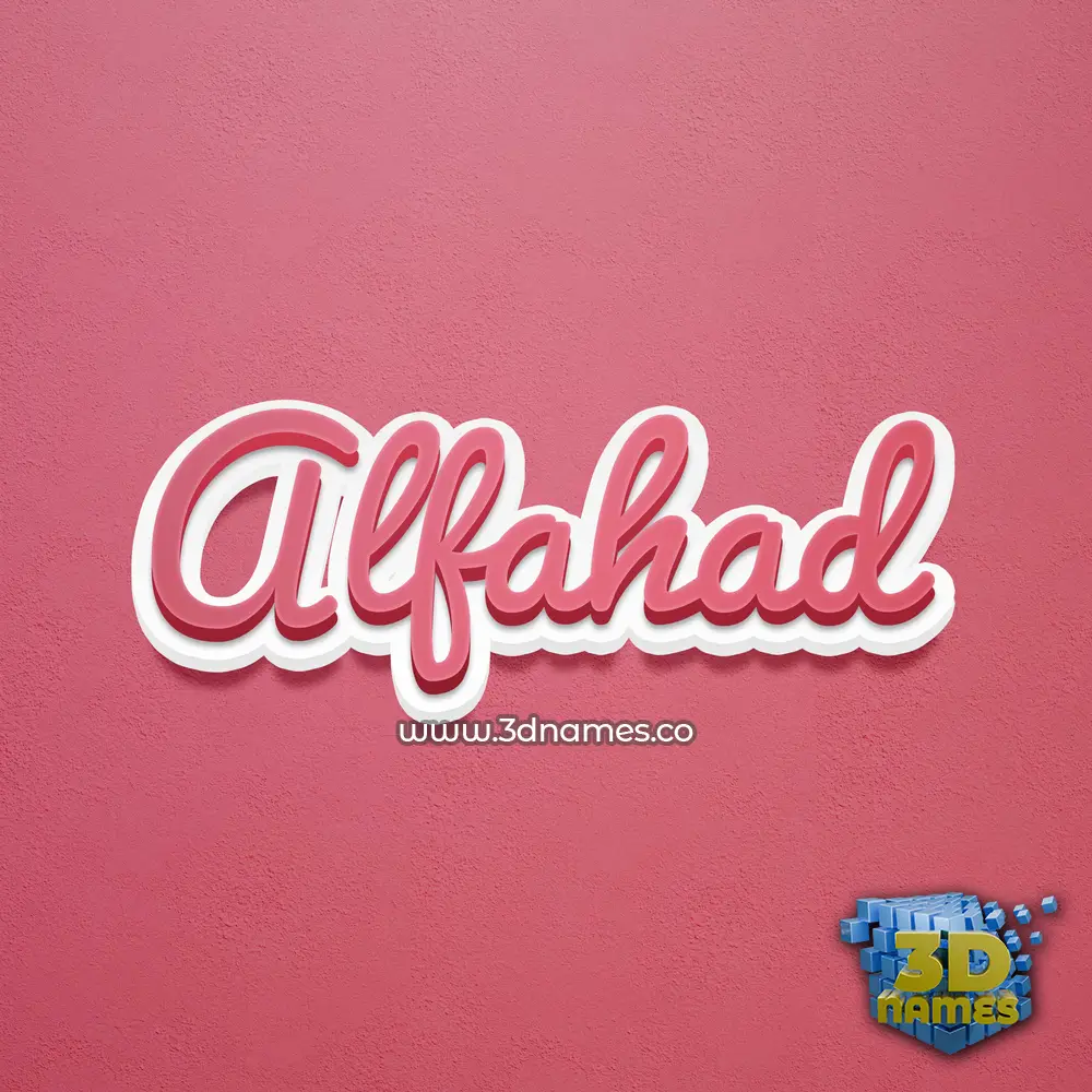 alfahad in Red Scribble style - 3D name wallpaper