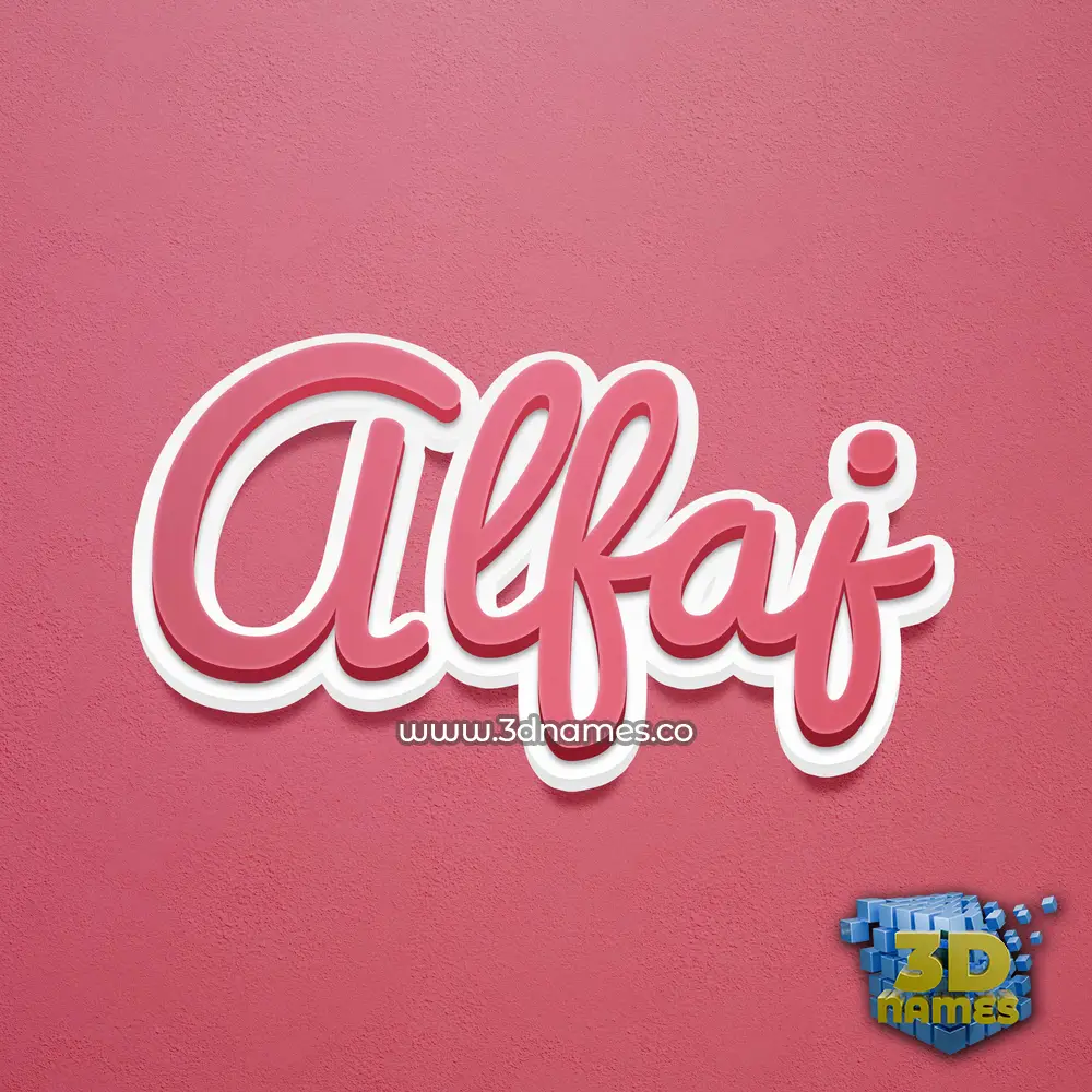 alfaj in Red Scribble style - 3D name wallpaper