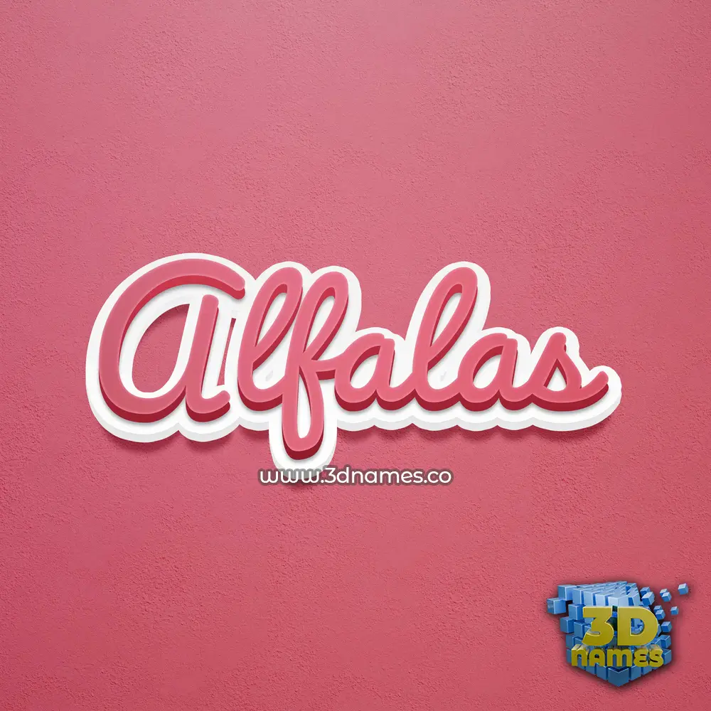 alfalas in Red Scribble style - 3D name wallpaper