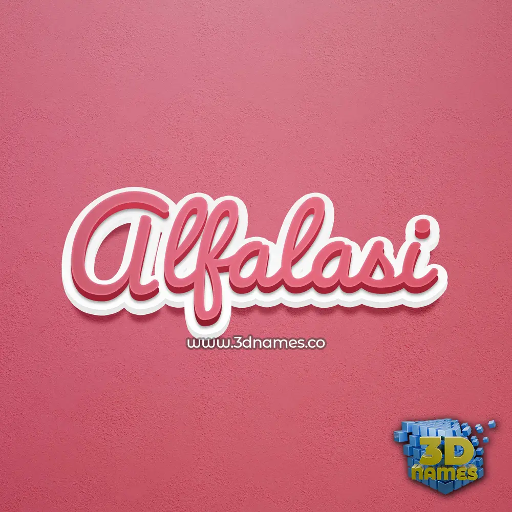 alfalasi in Red Scribble style - 3D name wallpaper