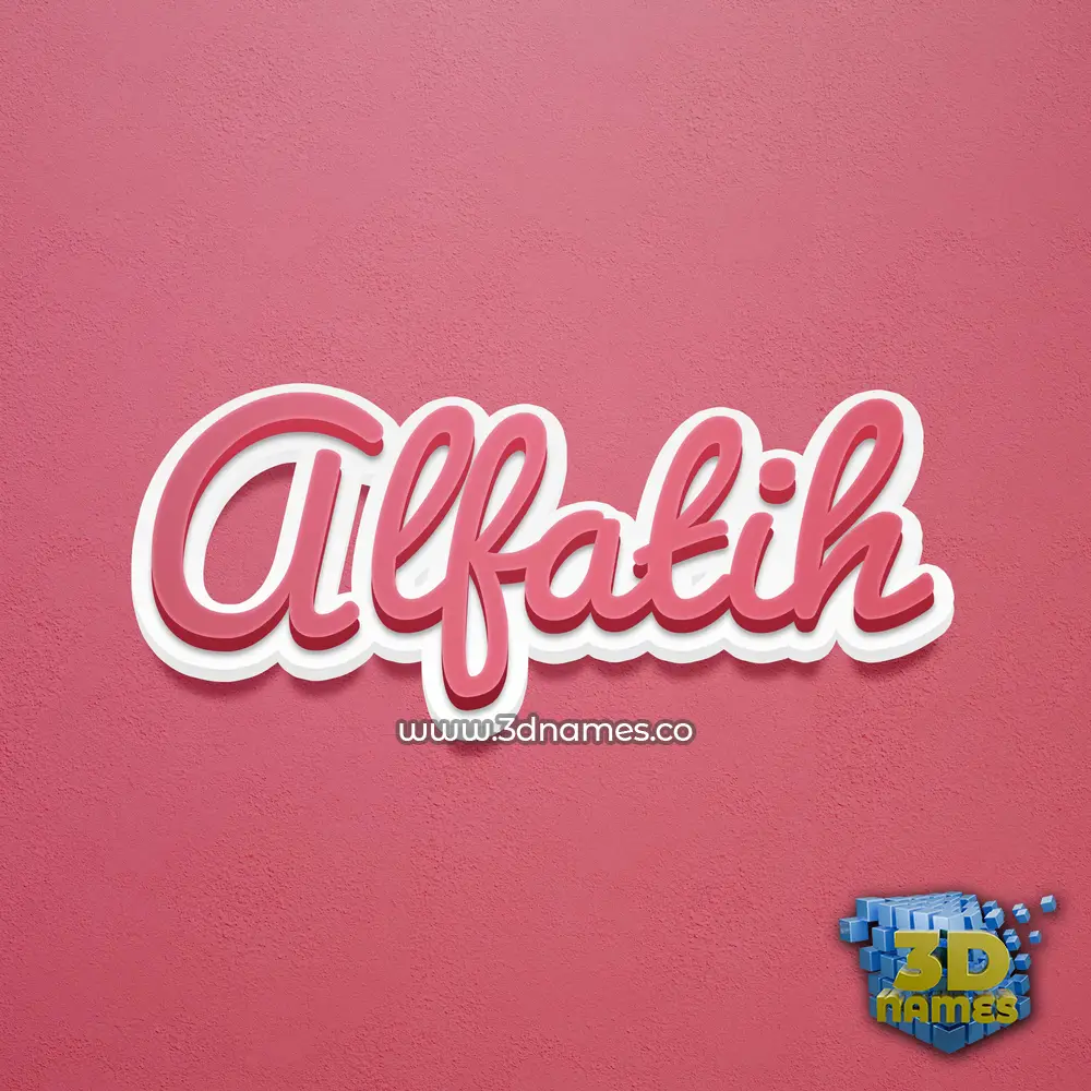 alfatih in Red Scribble style - 3D name wallpaper