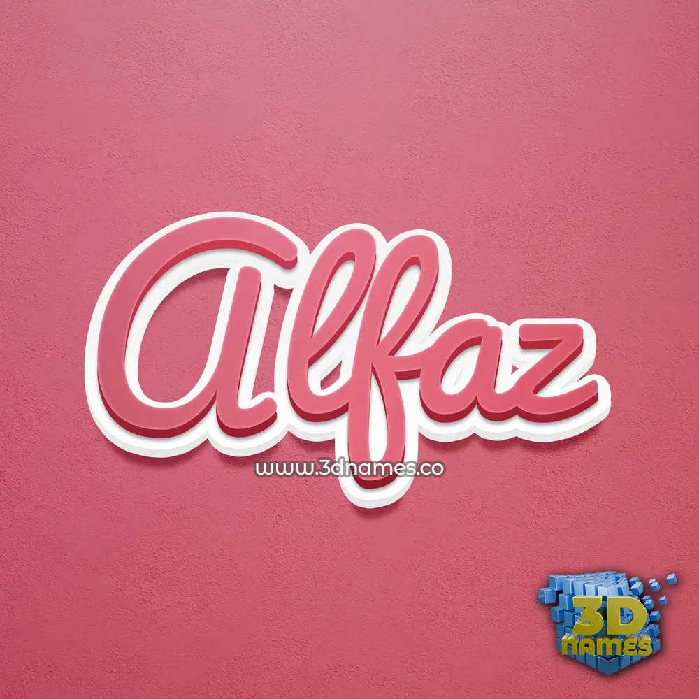 alfaz in Red Scribble style - 3D name wallpaper