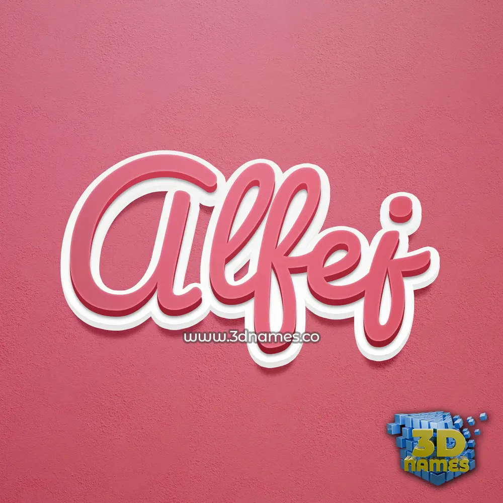 alfej in Red Scribble style - 3D name wallpaper