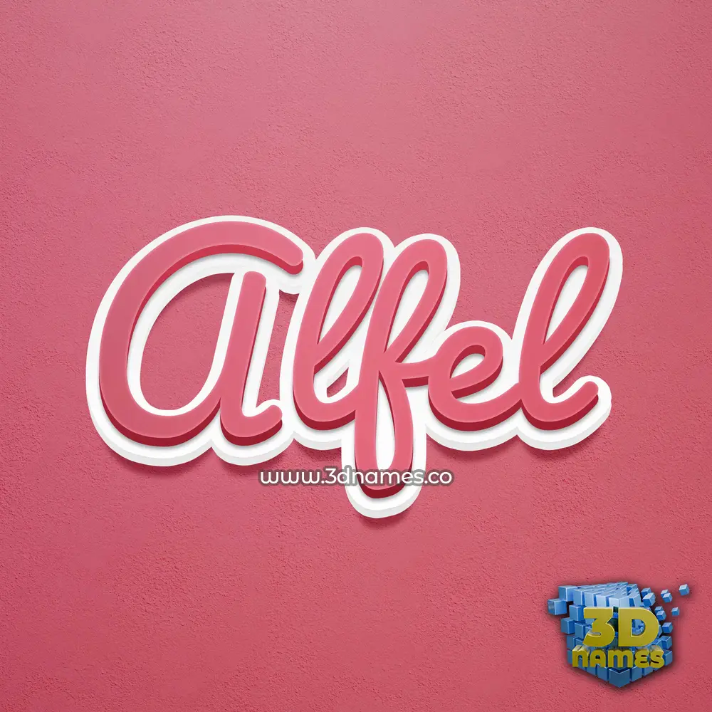 alfel in Red Scribble style - 3D name wallpaper