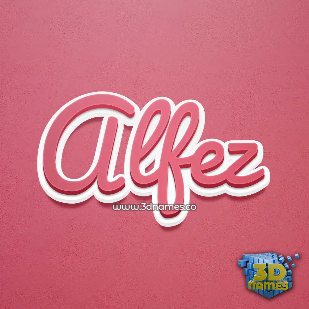 alfez in Red Scribble style - 3D name wallpaper