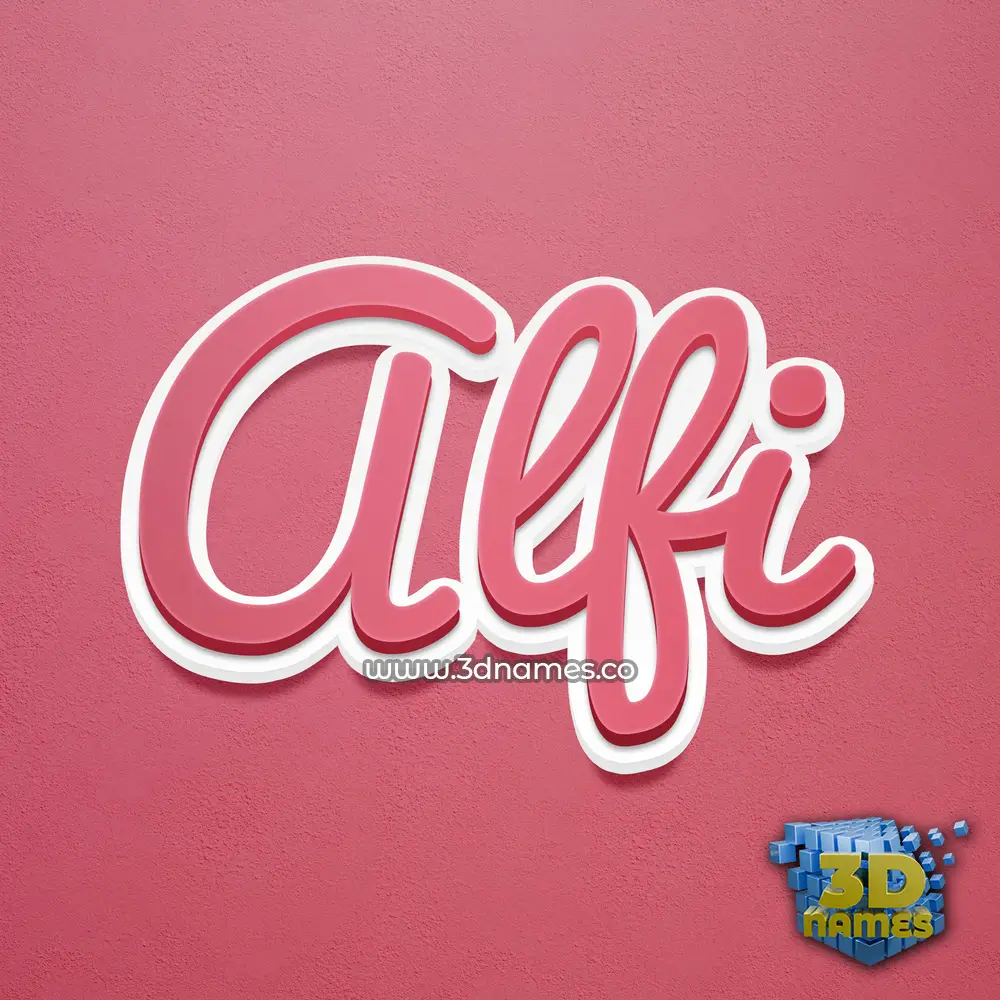 alfi in Red Scribble style - 3D name wallpaper