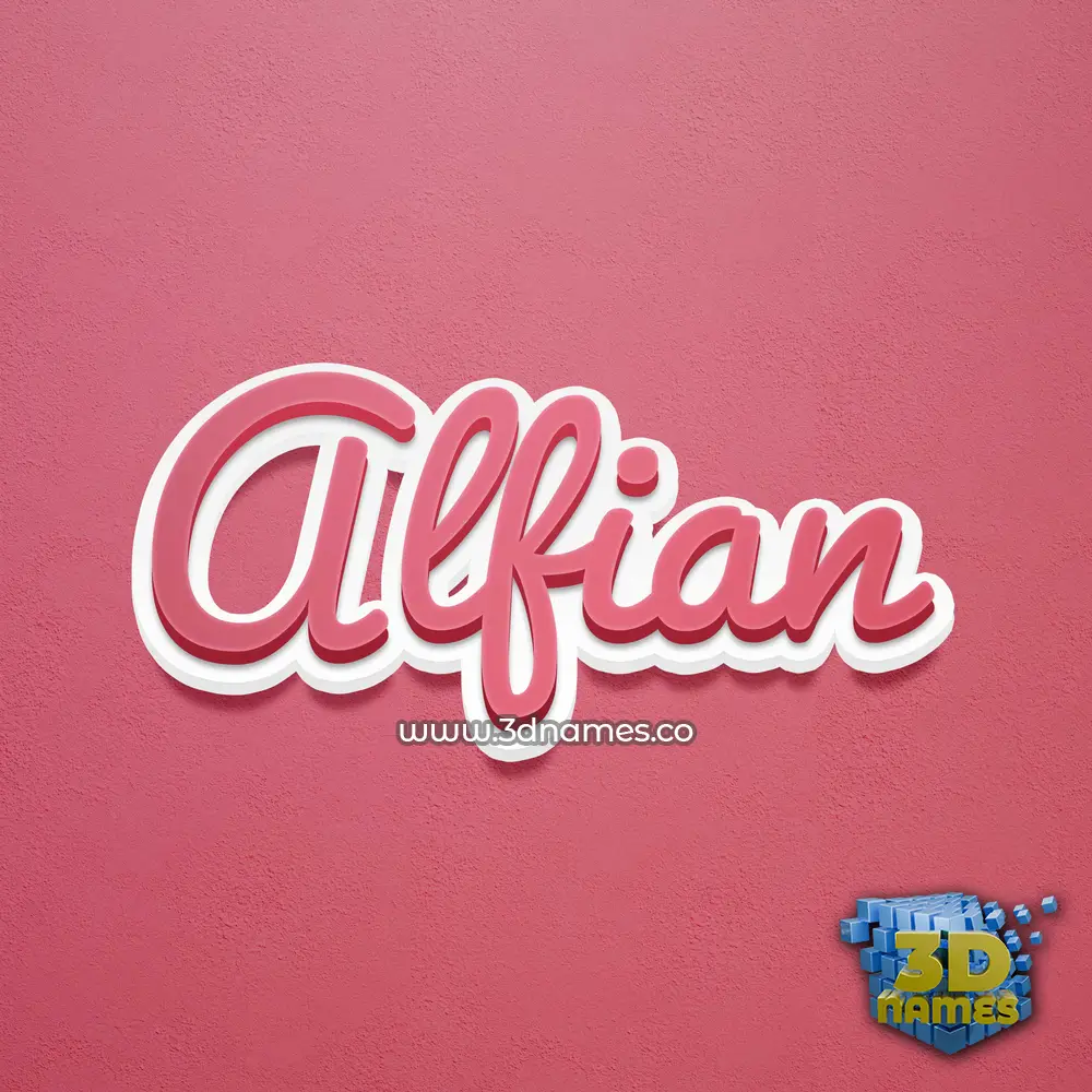 alfian in Red Scribble style - 3D name wallpaper