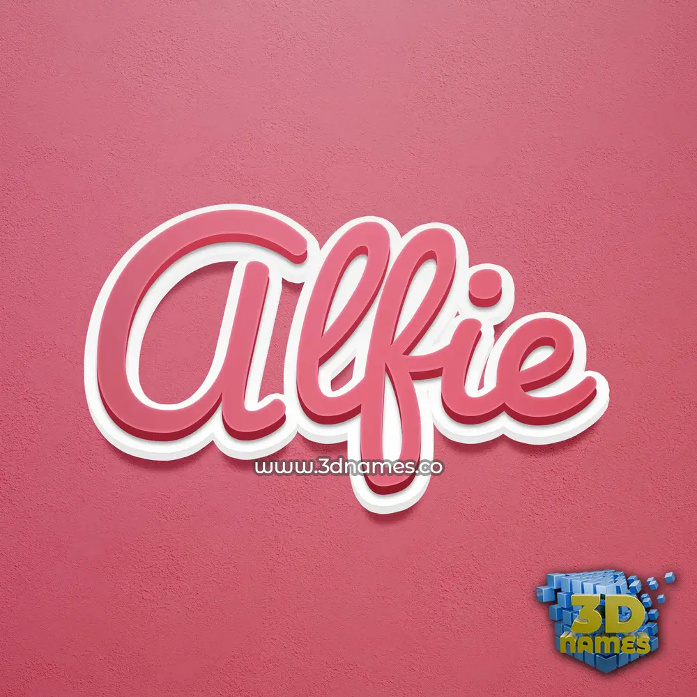 alfie in Red Scribble style - 3D name wallpaper